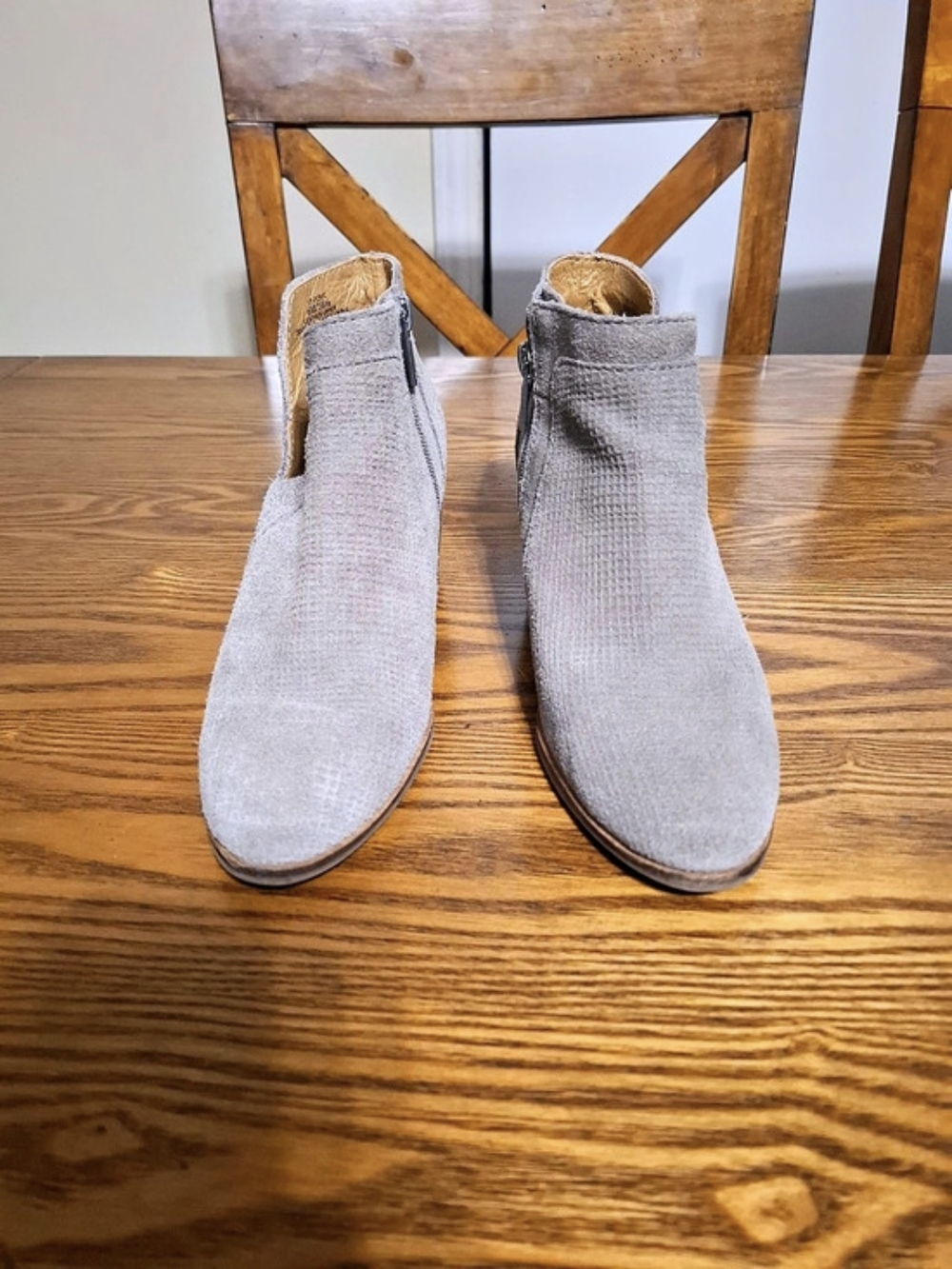 Lucky Brand Basel Bootie Leather Ankle Boots Gray US 6M